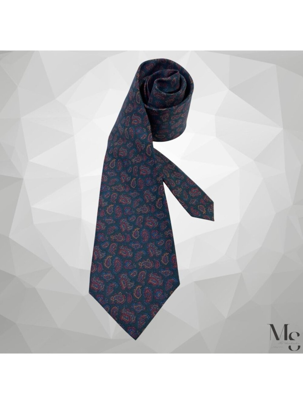TURNBULL & ASSER Green Paisley Silk Tie Hand Made In England 56’’x3.5" EUC